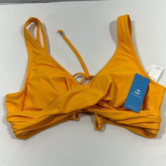 NWT Cupshe padded, yellow top w/summer Mae’s black Boy, short bikini, bottom - Picture 2 of 10